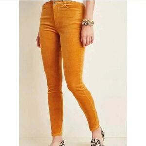 Paige Hoxton Ankle Skinny Corduroy Pants Marigold Anthropologie Exclusive